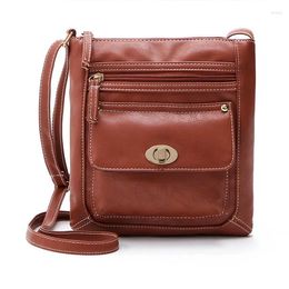 Bag 2024 Style Pu Shoulder Cross-body Retro Turnlock Western Square Sling