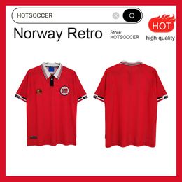 1984 1998 NorwaIES Retro Soccer Jerseys SOLSKJAER HALLAND T. A. FLO NORGE Vintage Football Shirts Home Red Classic football Kit