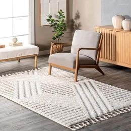 Carpets Beige Living Room Floor Carpet For Rooms Geometric Shag Tassel Area Rug Home Decorations Decor Rugs