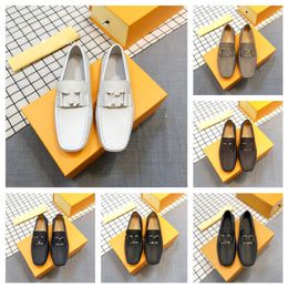 2024 Designer New Genuine Leather Men Casual Shoes Luxury Brand Mens Designer Loafers Moccasins Breathable Slip on Black Driving Shoes Plus Size 38-46