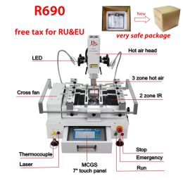 BGA Rework Station LY R690 V.3 Solder Stations Machine 3 Zones Hot Air Touch Screen with Laser Point 4300W 350X250MM IR Working Area