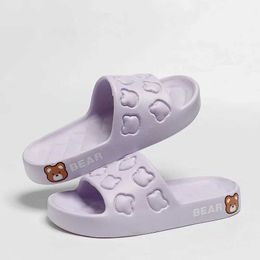 Slippers New Fashion Cartoon Summer Couple Anti slip Soft Slide Lite Comfort Sandals Mens Casual Womens Home Flip H2403253
