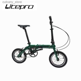 Bikes Ride-Ons LP Litepro Portab 14 16Inch Sing Speed Folding Bike Aluminum Alloy Mini Outer 3 Speed Bicyc Vehic L240319