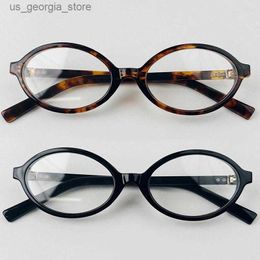 Sunglasses Sunglasses Women Oval Retro Glasses Y2K Leopard Small Frame Fashion Simple Vintage Female Girls Eyewear Decorative Eyeglasses Y240320