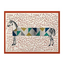New Jungle Horse Cotton and Linen Placemat Vase Mat Chinese Style Ashtray Pad Tray Mat Coaster Shooting Props