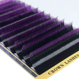 Eyelashes CrownLash 2tone Ombre Purple C D0.10 0.15 715mm Dual Color Volume Lash Eeyelash Extensions
