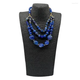 Pendant Necklaces 2024 Fashion Choker For Women Trendy Jewellery Boutique Blue Stone Beads Necklace Accessories Summer