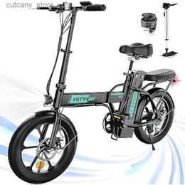 Bikes Ride-Ons HITWAY Ectric Bike for Adults E Bike with 36V/12Ah Rovab Battery 163.0 Fat Tire Folding Ectric Bicyc L240319