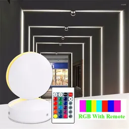 Wall Lamp RGB LED Window Sill Light With Remote 360 Degree Corridor Ray Bar El Aisle Narrow Beam Door Frame Line