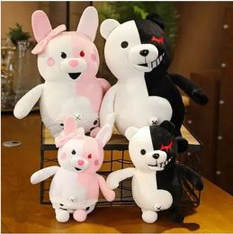 2024 Wholesale black and White bear powder White Rabbit plush toys children's games Playmate company activities gift home decorations