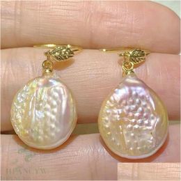 Dangle Chandelier Earrings 16-17Mm Mti-Color Baroque Pearl Earring Gold Ear Drop Hook Jewellery Fashion Party Natural Delivery Dhlat