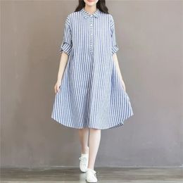 Striped Dress Lining for Pregnant Maternity Women Clothes Breastfeeding Pregnancy Long Sleeve 240318