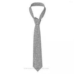 Bow Ties Silver Flash Glitter 3D Printing Tie 8cm Wide Polyester Necktie Shirt Accessories Party Decoration
