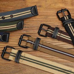 Belts Lengthened canvas belt for men and womens casual work wear retro belt student military training jeans belt