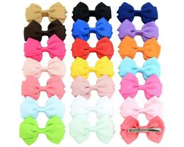 25 Inch 20 Colours Safety Solid Grosgrain Bowknot Bow Hairclip Sweet Bow double Hair Clips Headware Kids Hairpins Hairs Accessorie1899217