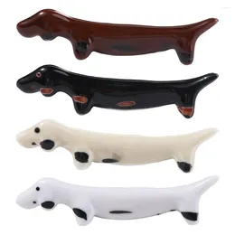 Chopsticks Creative Cute Dachshund Dog Ceramic Holder Tableware Rack Spoon Rest Dining Table Decoration Kitchen Accessories