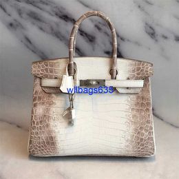 Tote Bags Himalaya Crocodile Handbag Genuine Hs Handmade Himalayan Himalaya Bag Bk30cm Real Crocodile Leather Handbag have logo HB6K3P