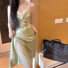 2024 Women's Sleepwear Summer Gown Female Knee-Length Nightdress Dress Loungewear Elegant Nightgown Home Wear