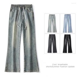 Men's Jeans 2024 Streetwear Straight Solid Color Baggy Fashion Casual Denim Trousers Y2k Clothing
