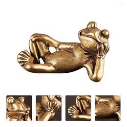Decorative Figurines Frog Statue Figurine Brass Sculpture Decor Garden Miniature Ornament Sculptures Animal Luck Good Shui Feng Frogs