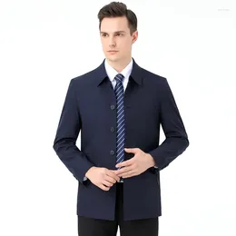 Men's Jackets Jacket Spring And Autumn Button Lapel For Men Business Casual Dad's Windbreaker
