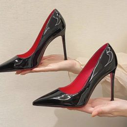 Pumps Women Red Sole Pumps New Sexy Bottom Pointed Toe Black Thin High Heel Shoes Shallow Sexy Wedding Shoe