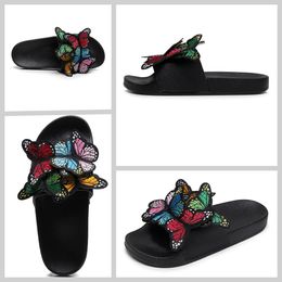 2024 Women Summer Craft Embroidered Three Dimensional Butterfly Slippers GAI sandals chunky heel cute slippers babouche 36-41 bigsize