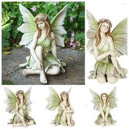 Garden Decorations Realistic Flower Fairy Statue Funny Resin Angel Handmade Waterproof Girl Living Room