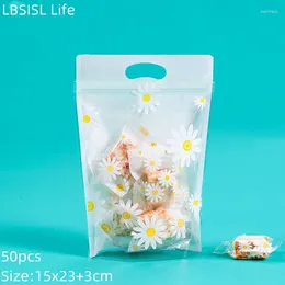 Gift Wrap LBSISI Life-Transparent White Candy Bag Packaging For Cookies Dessert Snack Year Wedding Kids Party Supplies 50Pcs