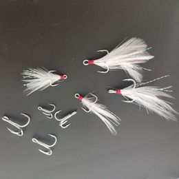 Luya Blood Tank Feather Single 3X Reinforced Tin Plated Three Anchor With Barb Plate Vib Fish Hook 941919