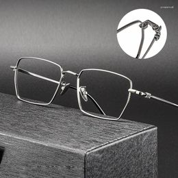 Sunglasses Frames Man Optical Prescription Fashion Vintage Ultra Light Pure Titanium Square Eyewear Myopia Hyperopia Astigmatism Spectacle