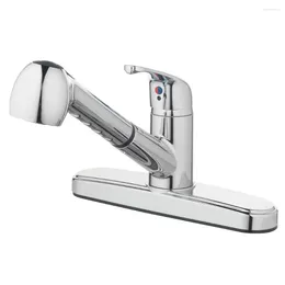 Bathroom Sink Faucets Mainstays Single Handle Kitchen Faucet With Pull-Out Sprayer And Chrome Finish