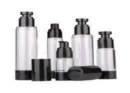 15 30 50 80 100 120ml Airless Pump Bottle Empty Travel Lotion Container Plastic Fine Mist Spray Bottles for Liquid foundation Lot1673840