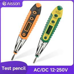 Current Meters Multi Digital Test Pencil Tester Electrical AC/DC 12-250V Voltage Detector Pen LCD Display Screwdriver for Electrician Tools 240320