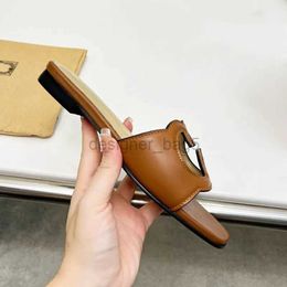 Top luxury brand women sandals G hollow leather flat bottomed slippers Sizes 35-42 with box and shopping bag Casual shoes