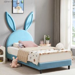 Other Bedding Supplies Childrens single bed headboard girls princess bed 12 wooden supports childrens bed Y240320
