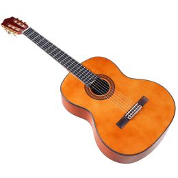 Guitar Full Sapele body 39 inch Classical Guitar Full Size Design High Gloss Class Guitar Orange Colour with small flaw