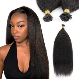 Extensions Kinky Straight I Tips Straight Human Hair ITips 18 Inch Human Hair Extensions Brazilian Virgin Kinky Straight Hair 50 Gramme