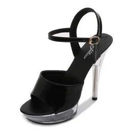 Dress Shoes Summer Sandals Woman Drag Queen High Heels 13-15CM Platform Ladies Open Toe Women Wedding Big Size 34-43 H240321NZ7F7HE3