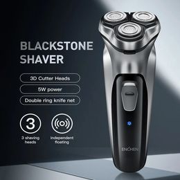 ENCHEN Blackstone Electrical Rotary Shaver for Men 3D Floating Blade Washable Type-C USB Rechargeable Shaving Beard Machine 240306