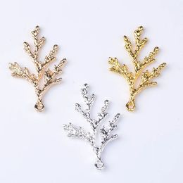 50 PCS 27537mm Metal Alloy Gold Silver Colour Branch Pendant Connectors Charm For Jewellery Making 240309