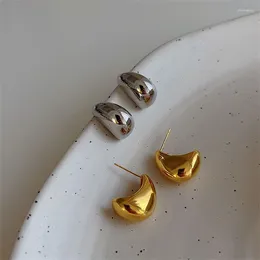 Stud Earrings 2024 Fashion Advanced Semi-circular Metal Women Retro Temperament Minimalist Jewelry For