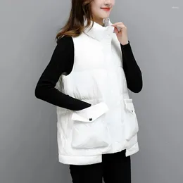 Women's Vests White Duck Down Vest Women Autumn Winter Loose Waistcoat Female Sleeveless Jacket Fashion Coat