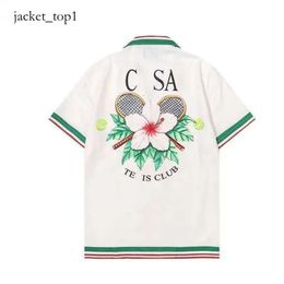 Summer Mens T-shirts Short Sleeve Casablanc Shirt Printing Loose Shirts Varsity Womens Silk Top Tee Asian Size Casa Blanca Anti-wrinkle 6659