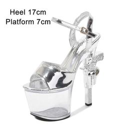 Dress Shoes Stripper Pole Dance High Heels Sexy Women Transparent Sandals Wedding 2020 Pistol Heel Female H2403210GNGB43S