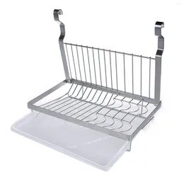 Kitchen Storage Space-saving Stainless Steel Folding Hanging Dish Rack For Multi-functional Draining Bowl