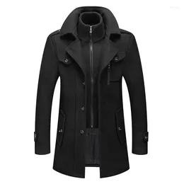 Men's Trench Coats Autumn And Winter Business Woolen Coat Double Necked Cold Resistant