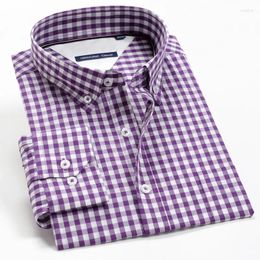 Men's Casual Shirts 2024 Spring And Autumn Blue Striped Shirt Loose Cotton Plaid Long Sleeve Large Size 8XL 9XL 10XL
