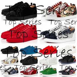 Top Series Red Bottoms Mens Casual Shoes Womens Fashion Sneakers Designer Shoes Low Black White Cut Leather Splike tripler Vintage Luxury Trainers