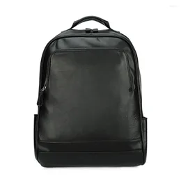 Backpack Genuine Leather Shoulder Head Layer Cowhide Large Capacity Outdoor Travel Luggage Bag Men Business Computer Fashion